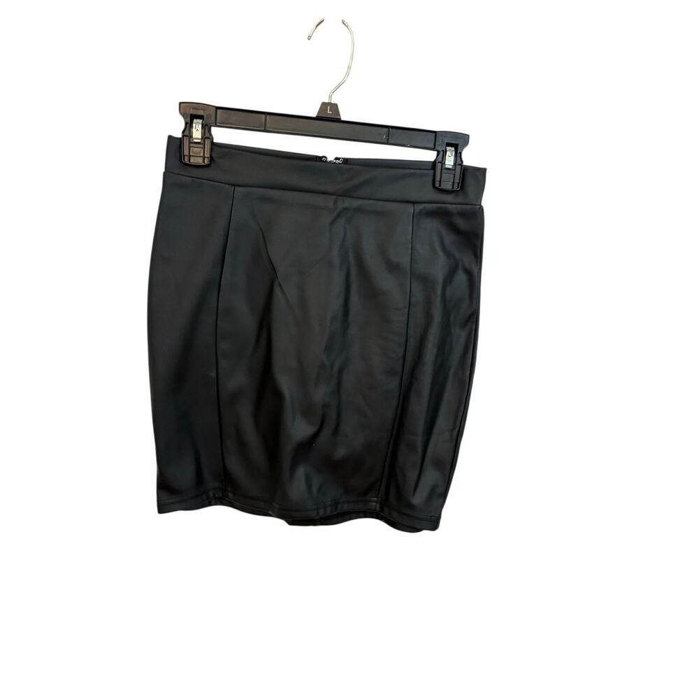 Privy Faux Leather Skirt Women’s Black Vegan Leather Mini Y2K Going Out Small
